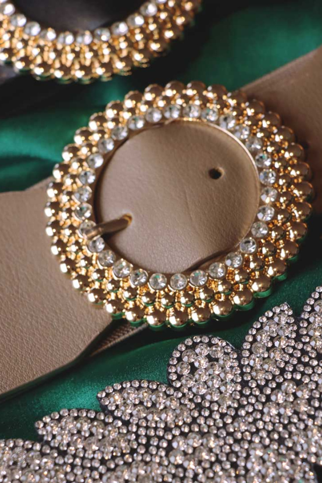 Brown Diamond Buckle Waist Belt 