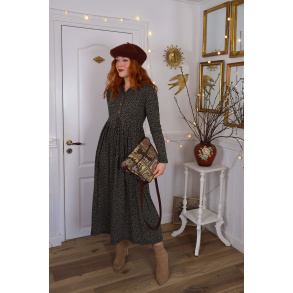 Black & Brown Floral Second Hand Dress | S