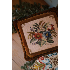 Stunning Brown Floral Velvet Retro Pillow