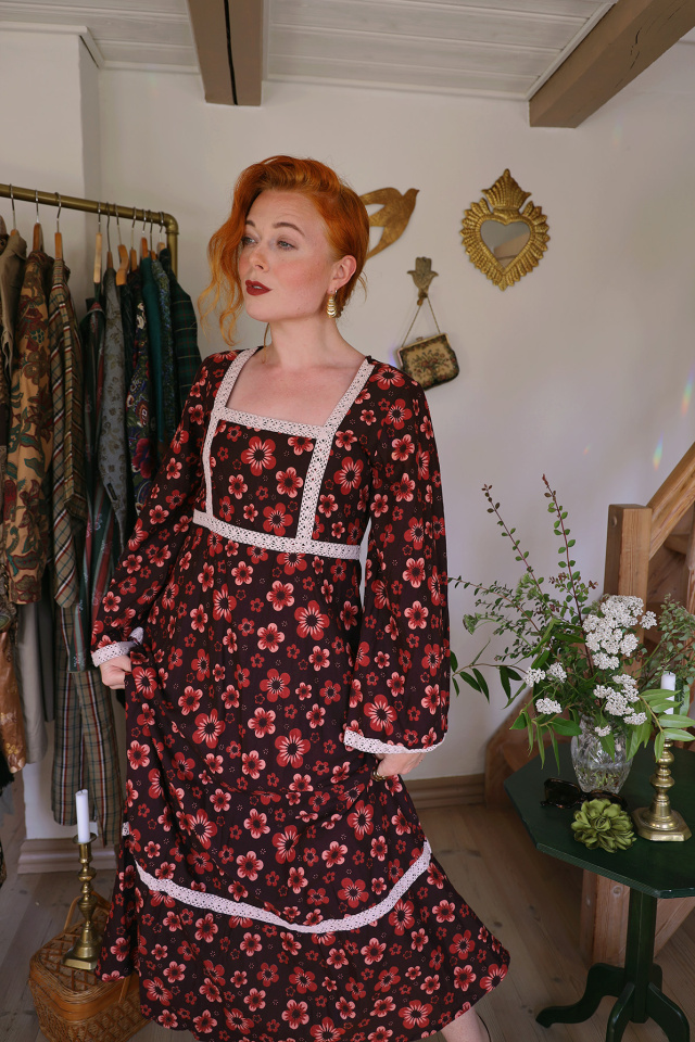 Brown Yvonne Cotton Dress | Photoshoot Piece | S