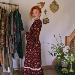 Brown Yvonne Cotton Dress | Photoshoot Piece | S