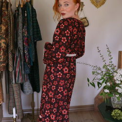 Brown Yvonne Cotton Dress | Photoshoot Piece | S