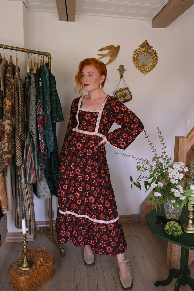 Brown Yvonne Cotton Dress | Photoshoot Piece | S