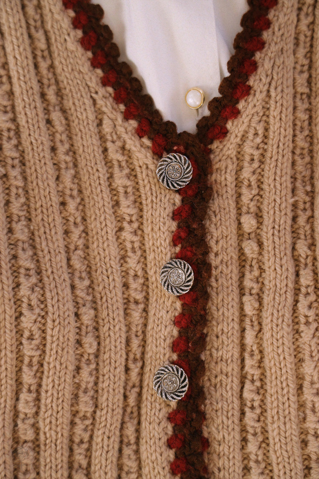 Brown Knitted Vintage Waistcoat | M