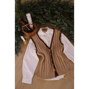 Brown Knitted Vintage Waistcoat | M