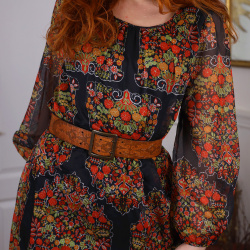 Brown Leather Vintage Waist Belt | S/M