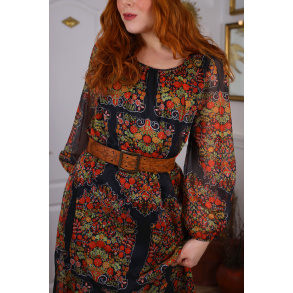 Brown Leather Vintage Waist Belt | S/M