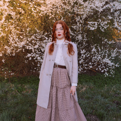 Brown Mellow Gingham Maxi Skirt 