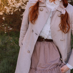 Brown Mellow Gingham Maxi Skirt 