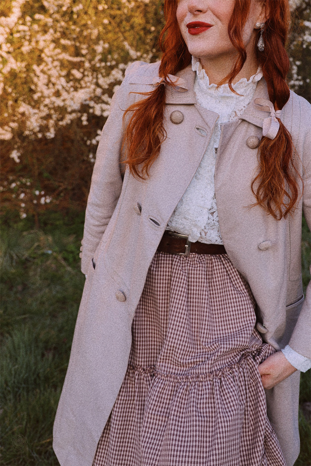 Brown Mellow Gingham Maxi Skirt 