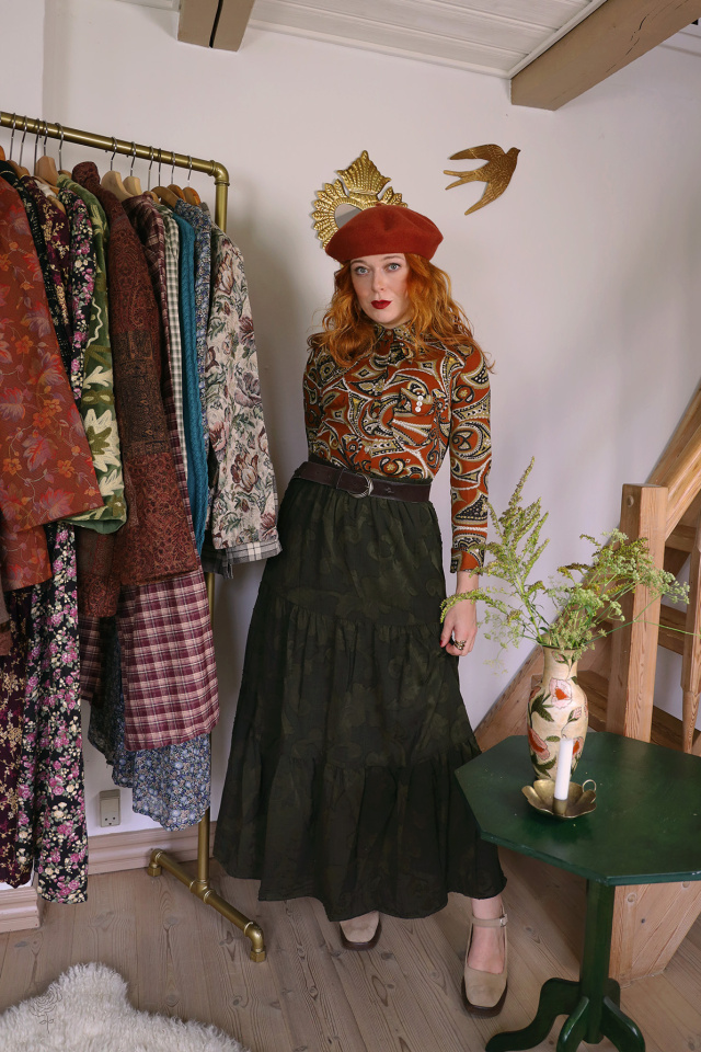 Brown Paisley Vintage Blouse | S