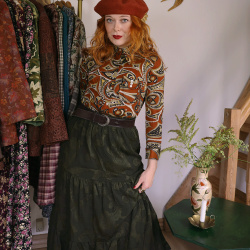 Brown Paisley Vintage Blouse | S