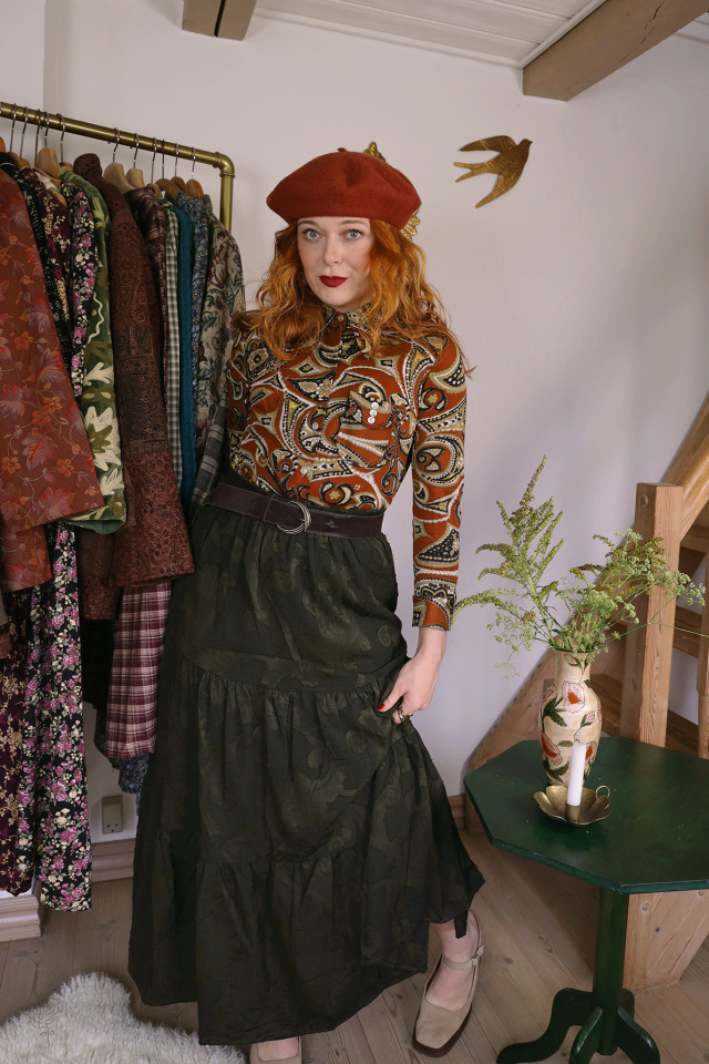 Brown Paisley Vintage Blouse | S