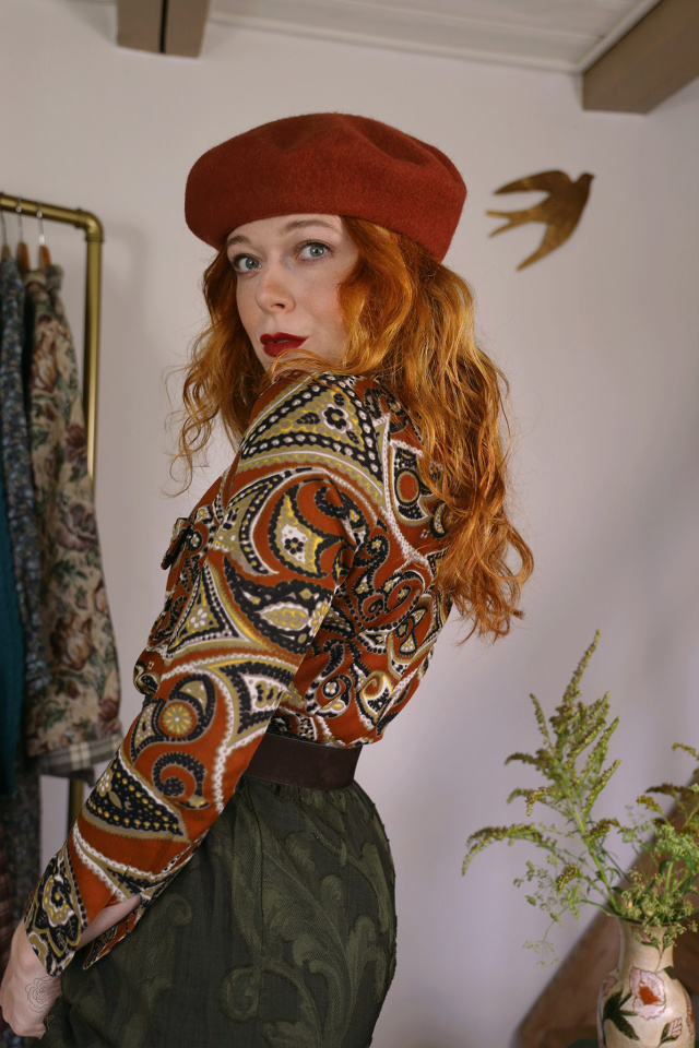 Brown Paisley Vintage Blouse | S