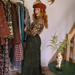 Brown Paisley Vintage Blouse | S