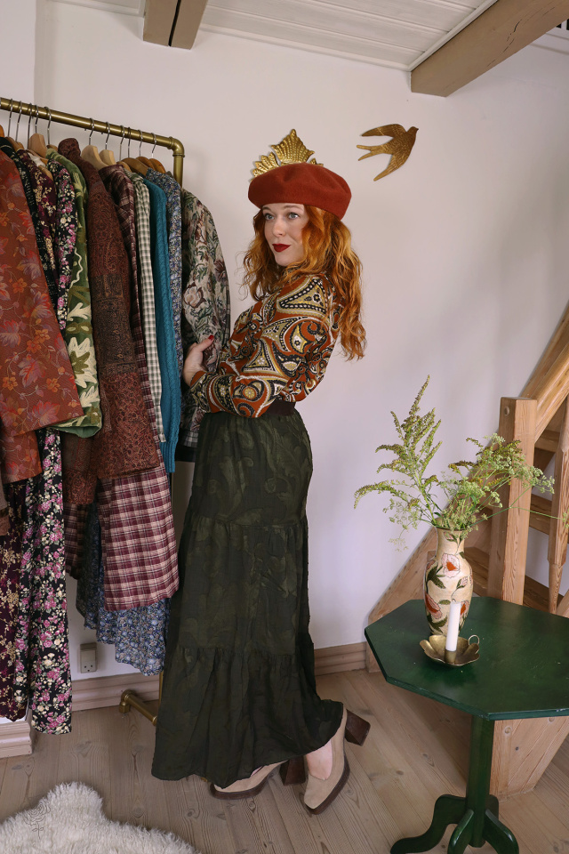 Brown Paisley Vintage Blouse | S