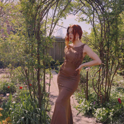 Brown Pearl Mermaid Dress