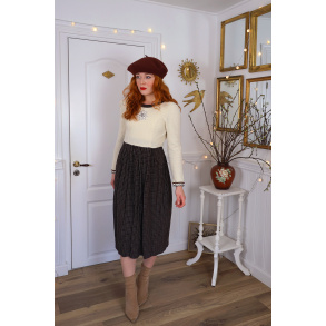 Stunning Brown Plaid Fluffy Vintage Dress | XS