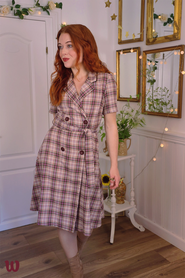 Brown &amp; Purple Plaid Dress | S