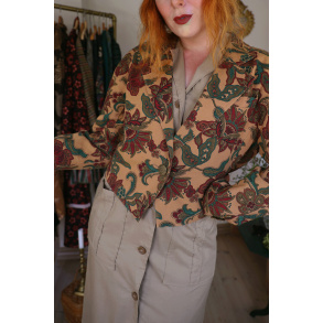 Brown Floral Autumn Vintage Jacket | M