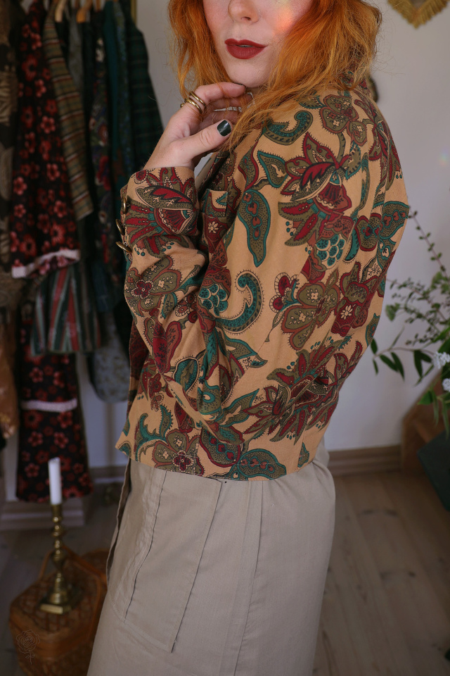 Brown Floral Autumn Vintage Jacket | M