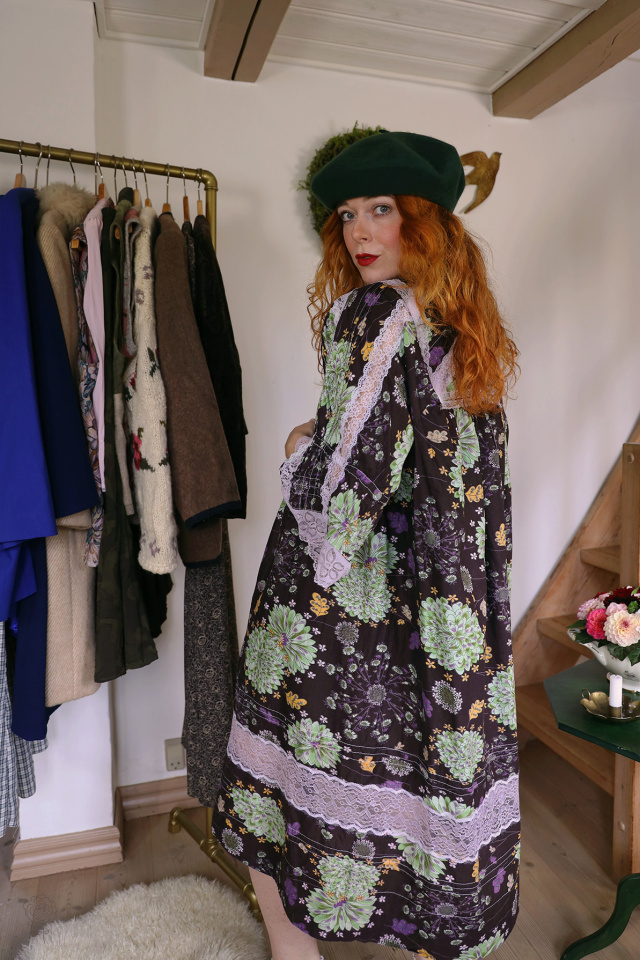 Groovy Lace &amp; Floral Vintage Dress | S
