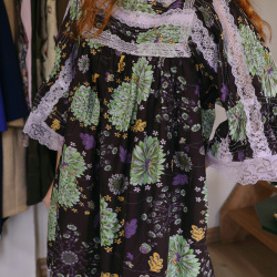 Groovy Lace &amp; Floral Vintage Dress | S