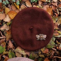 Dark Brown Wool Beret