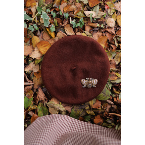 Dark Brown Wool Beret