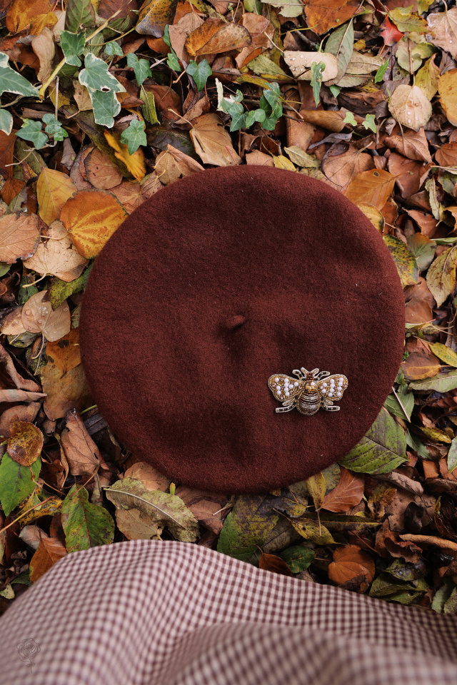Dark Brown Wool Beret