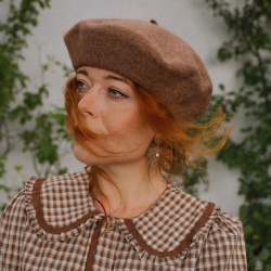 French Kiss Camel Brown Beret 