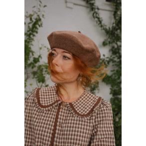 French Kiss Camel Brown Beret 