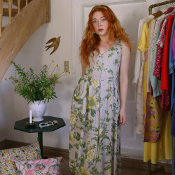 Sand Yellow Rose 90's Dress | S