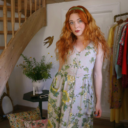 Sand Yellow Rose 90's Dress | S