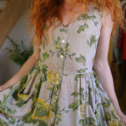 Sand Yellow Rose 90's Dress | S