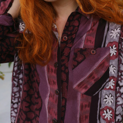 Burgundy Wine Red 90's Blouse | M