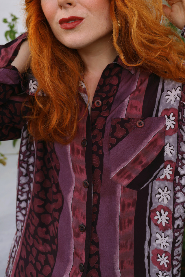 Burgundy Wine Red 90's Blouse | M
