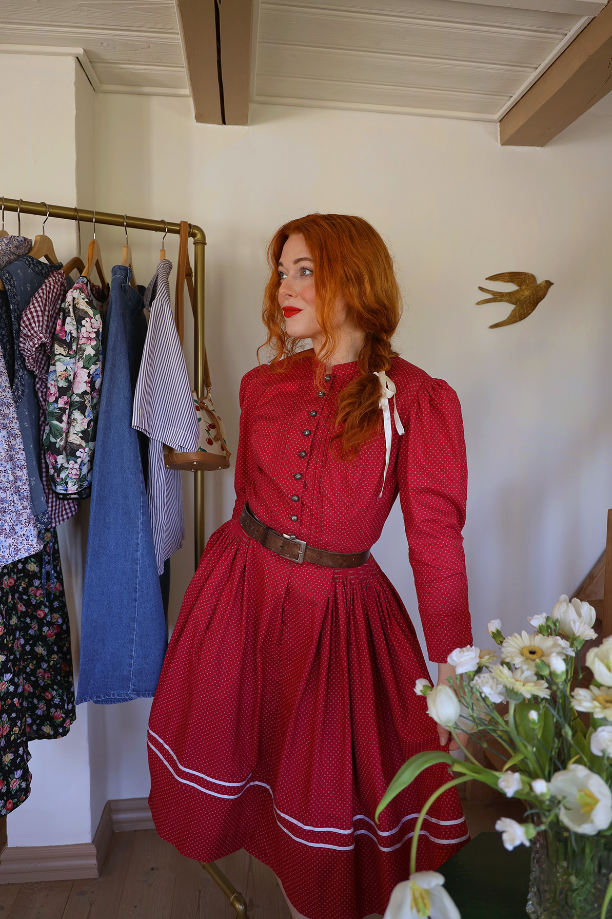 gothic burgundy dress Denim Front Pockets Dress Burgundy – Clothe Boutique
