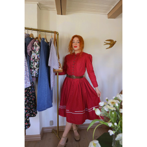 Romantic Burgundy Vintage Midi Dress | S