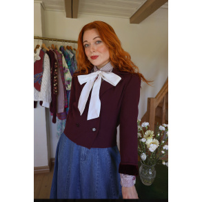 Dark Plum Elegant Short Vintage Jacket | S