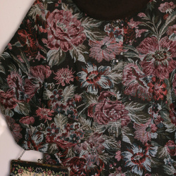 Black Burgundy Floral Vintage Jacket | S