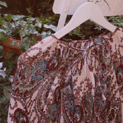 Red Patterned Blouse 