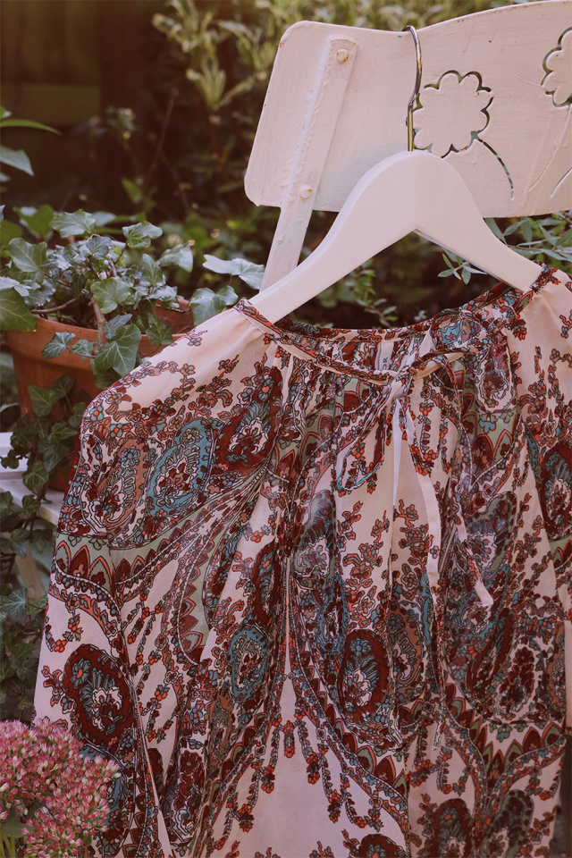 Red Patterned Blouse 