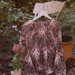 Red Patterned Blouse 