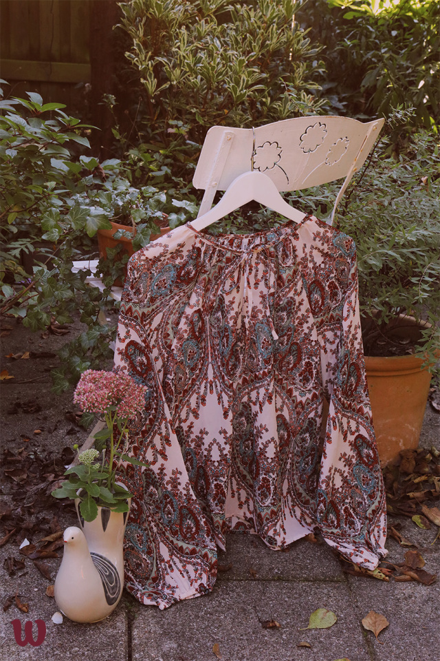 Red Patterned Blouse 
