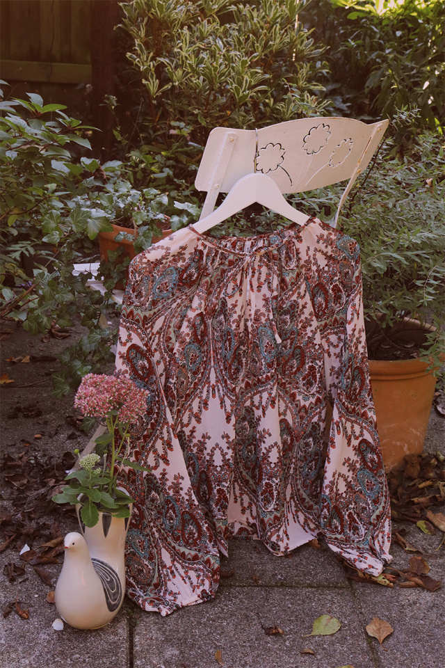 Red Patterned Blouse 