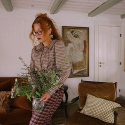 Autumn Kiss Checkered Blouse  
