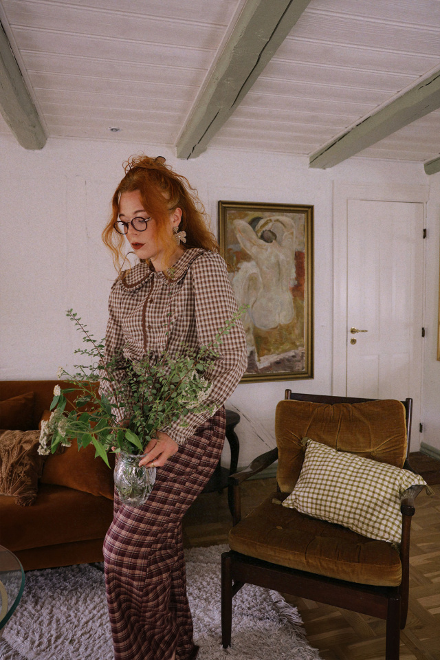 Autumn Kiss Checkered Blouse  