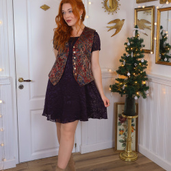 Shiny Festive Vintage Waistcoat | S