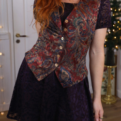 Shiny Festive Vintage Waistcoat | S